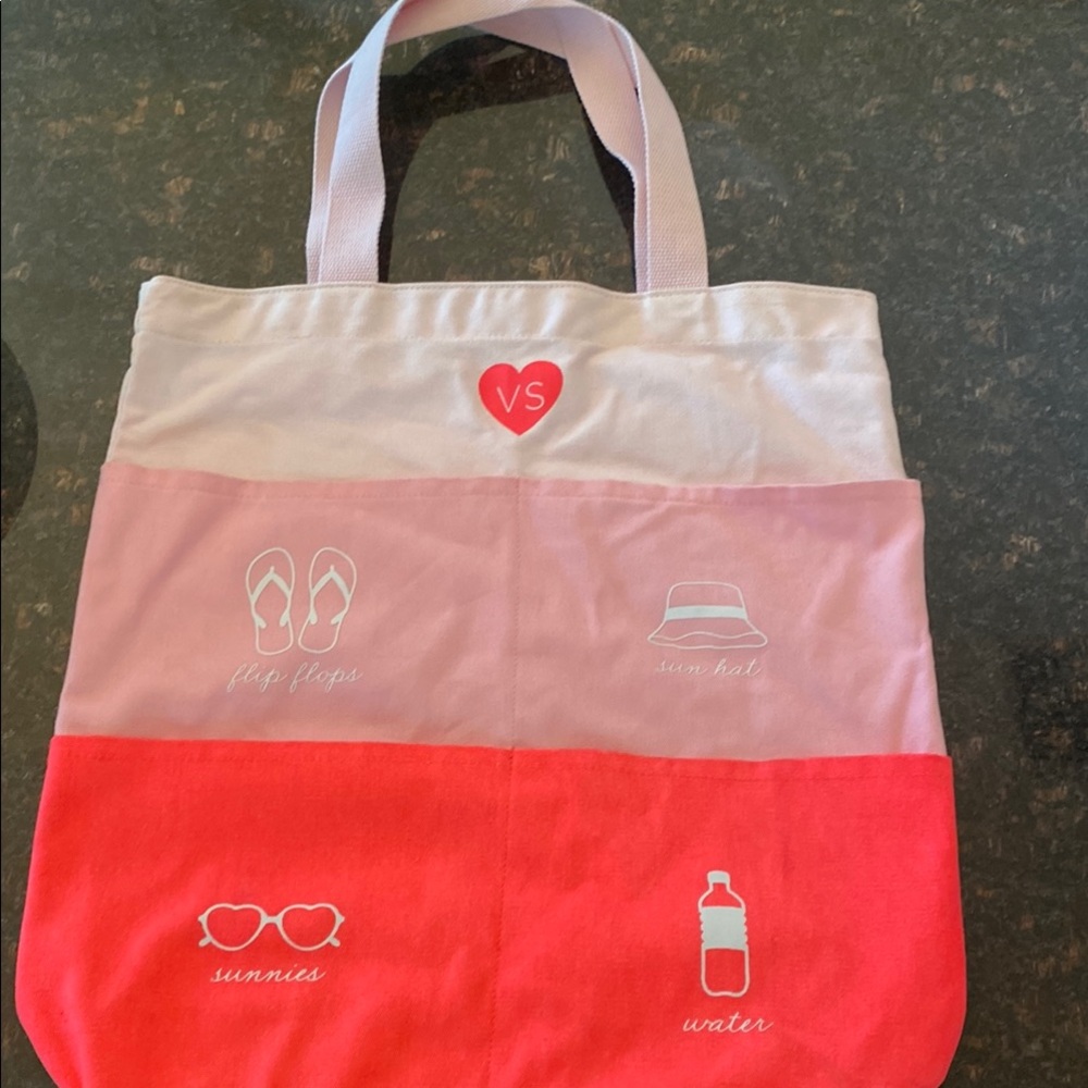 VS ~ Victoria Secret Pink and hot pink beach Tote Bag